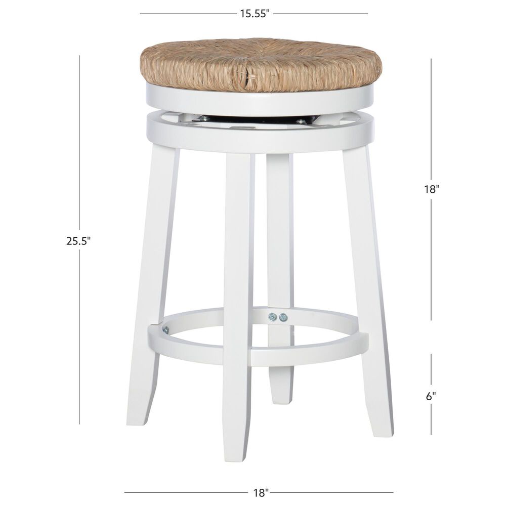 Linon Home Decor Morgan Swivel Counter Stool in White, , large