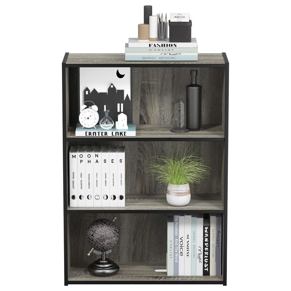 HOMLUX 3-Tier Open Shelf Bookcase in French Oak, , large