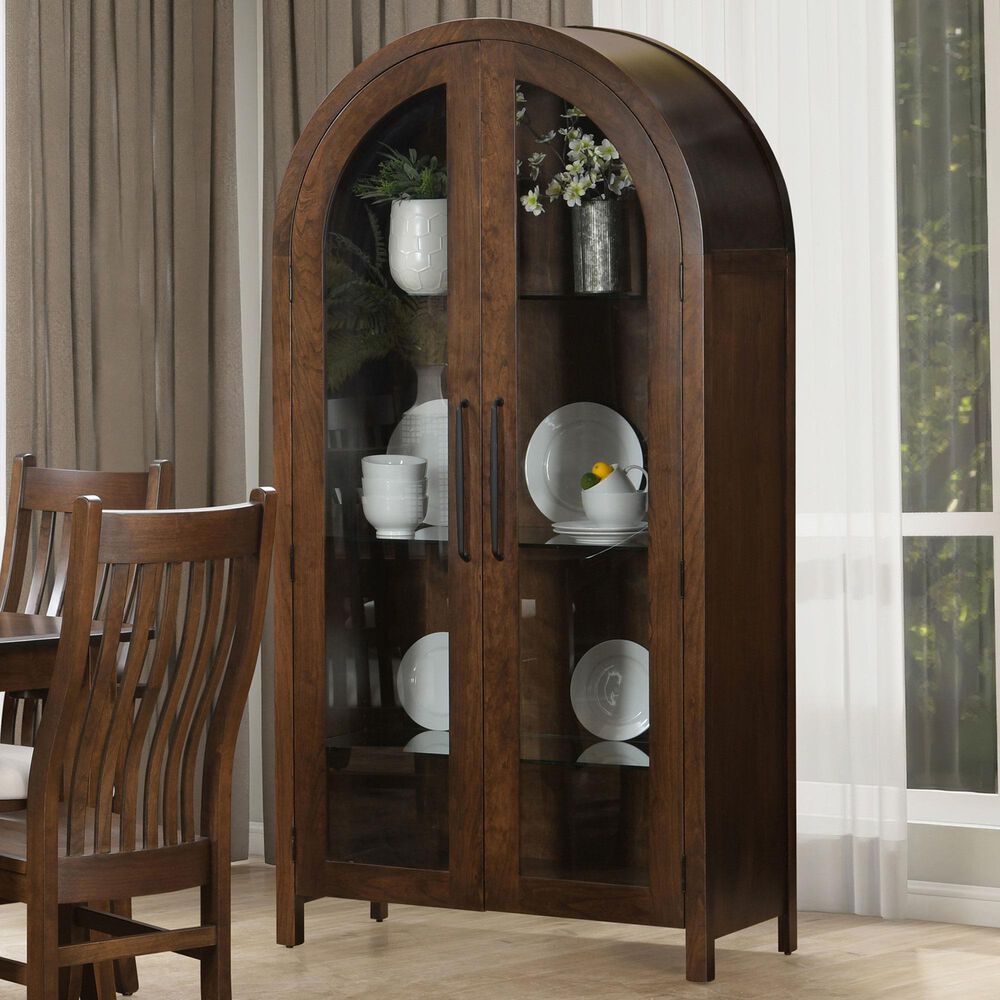 Trailway Llc Bourbon Trail Curved 2-Door Hutch in Turkish Coffee, , large