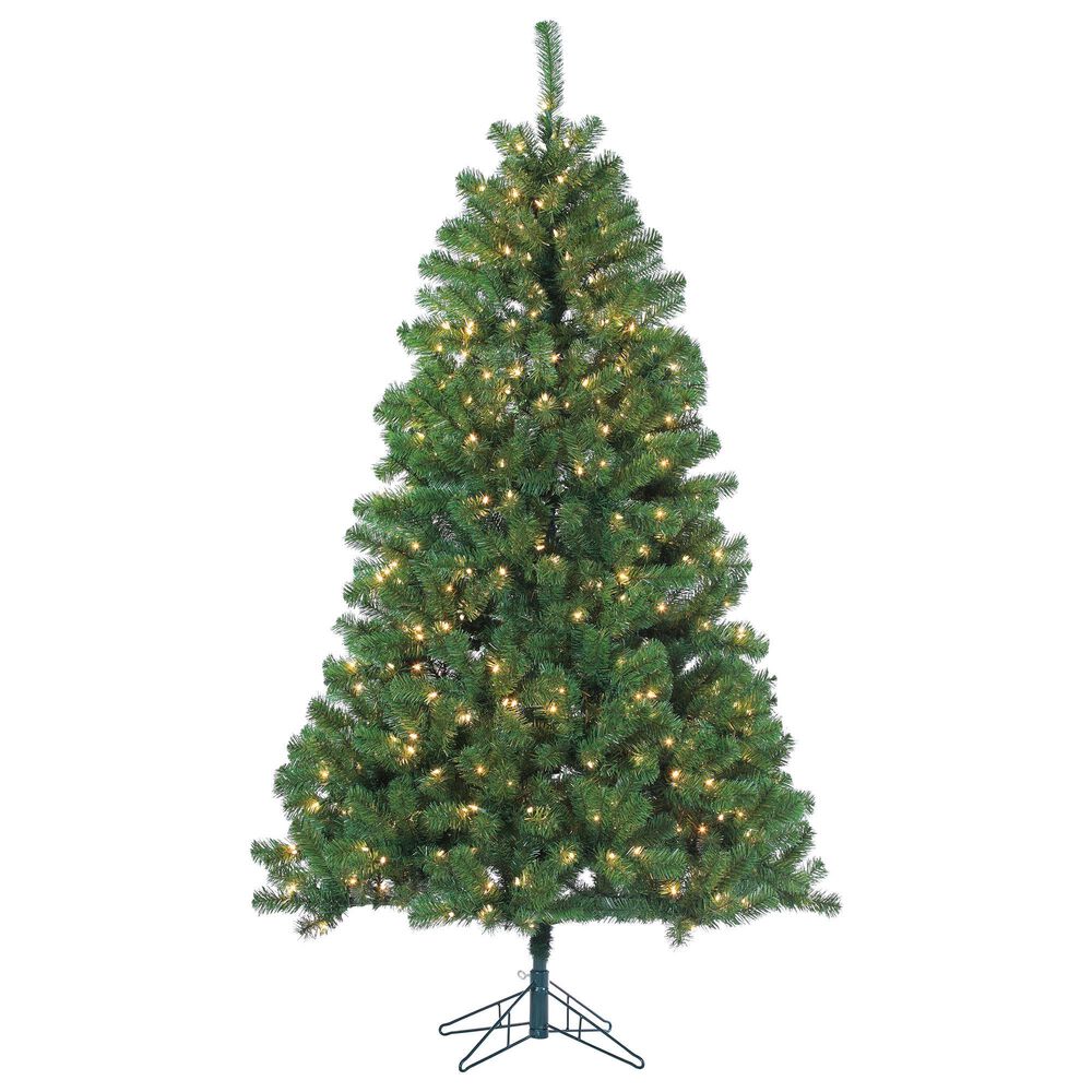 The Gerson Company 7" Pre-Lit Artificial Montana Pine with White Lights in Green, , large
