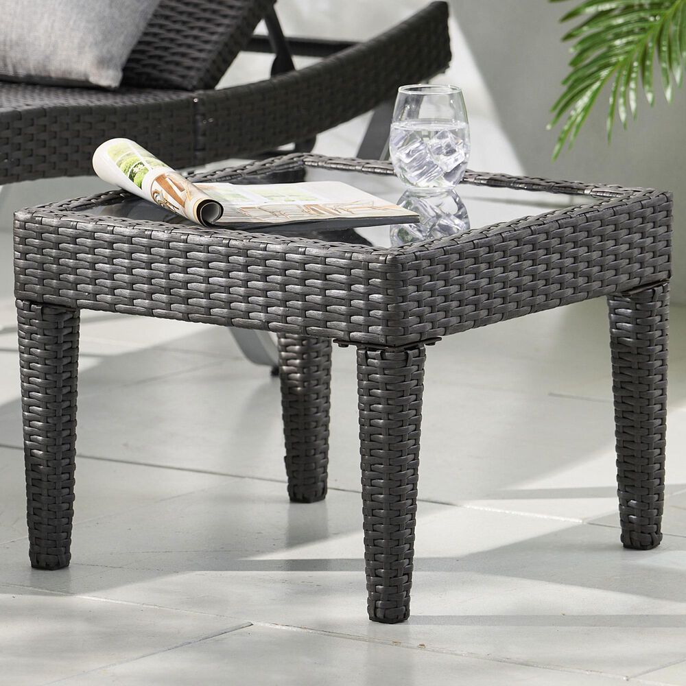Hearth and Haven Antibes Patio Side Table in Grey, , large