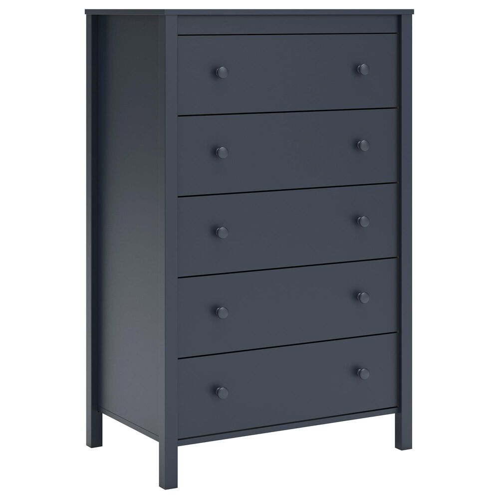 Ashley Simmenfort 5-Drawer Chest in Matte Navy Blue, , large