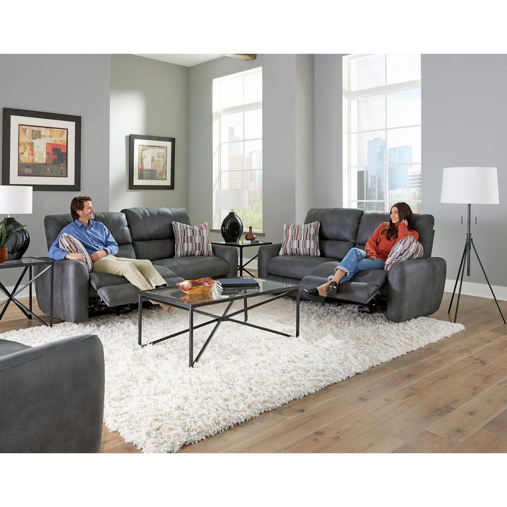 Catnapper Dorian Manual Reclining Sofa in Charcoal, , large