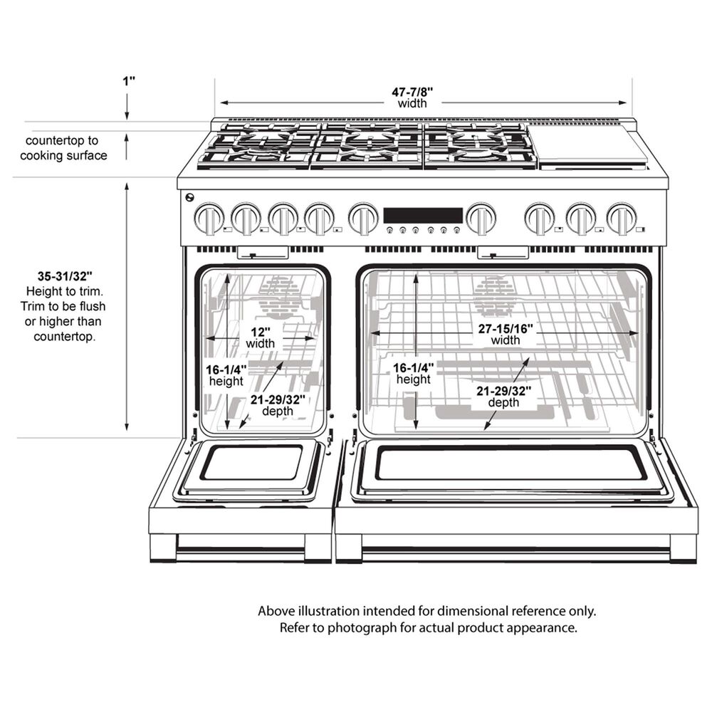 Monogram 48&quot; All Gas Professional Range with 6 Burners and Griddle in Stainless Steel, , large