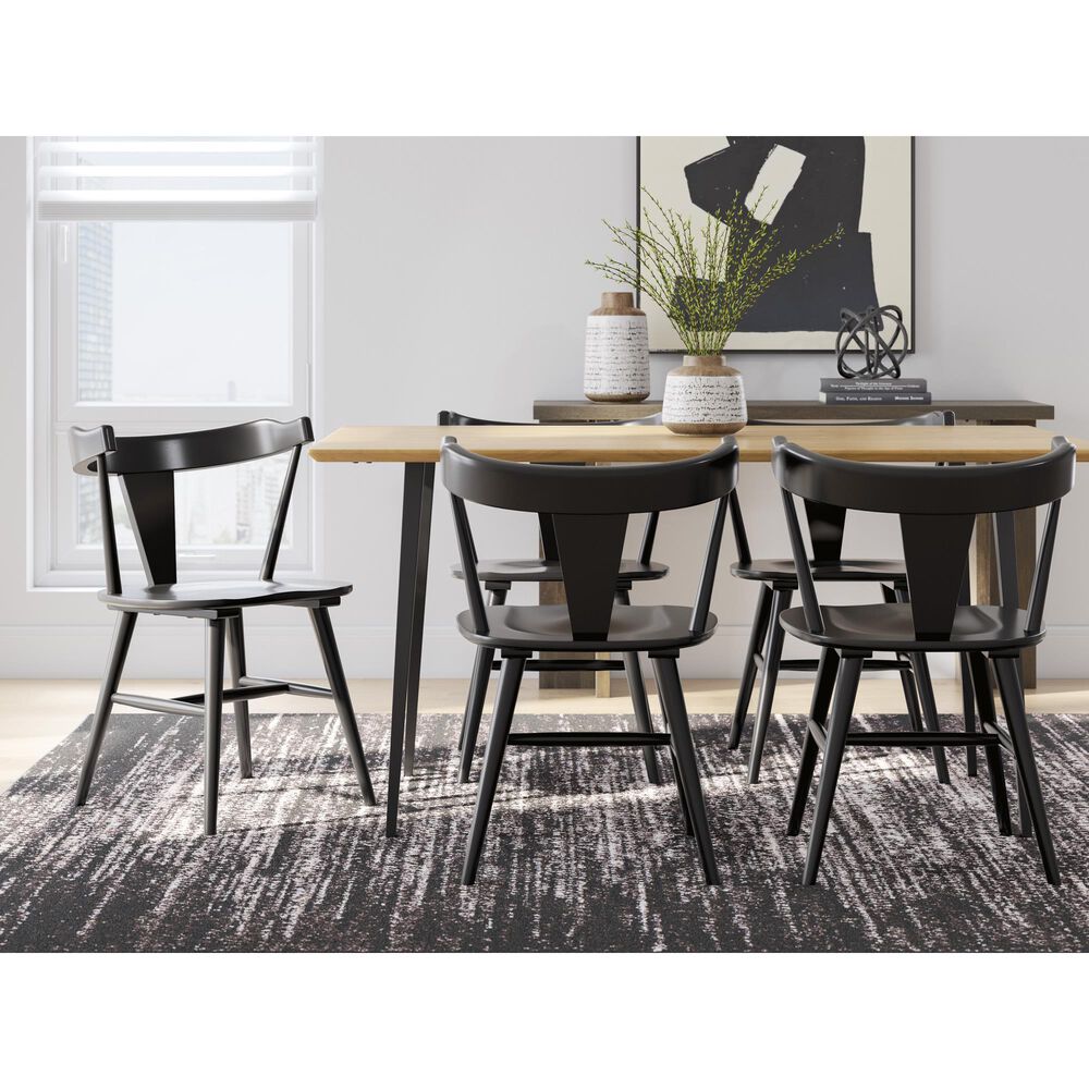 Ashley Gretlynn Rectangular Dining Table in Light Natural and Matte Black - Table Only, , large