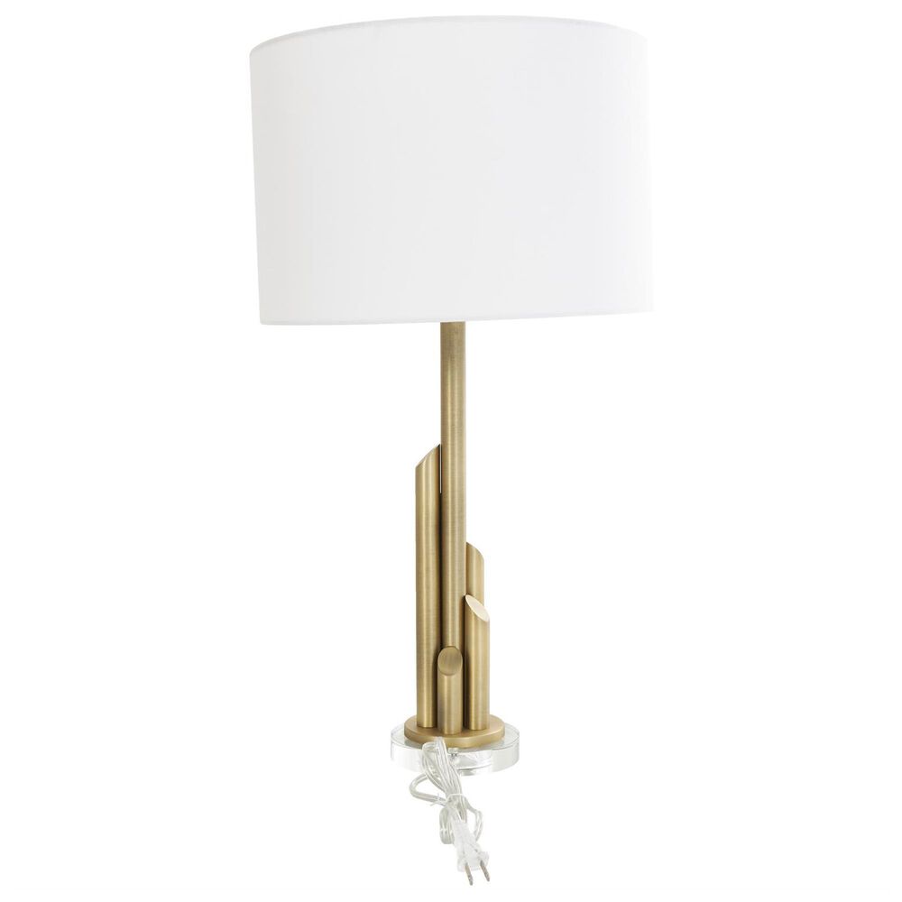 Maple and Jade Tiered Pillar Table Lamp in Gold and Clear, , large