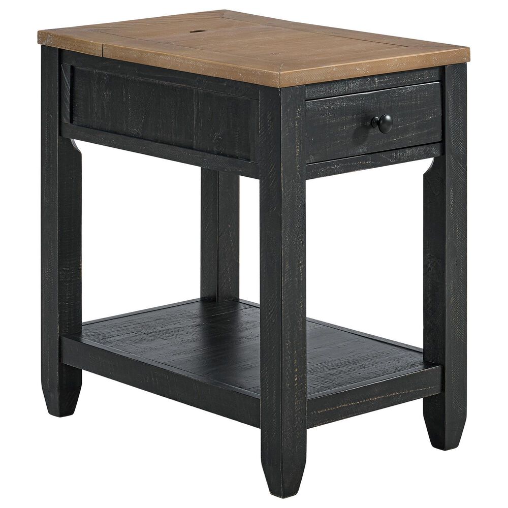 Forma & Co Napa Chairside Table in Distressed Black and Driftwood, , large