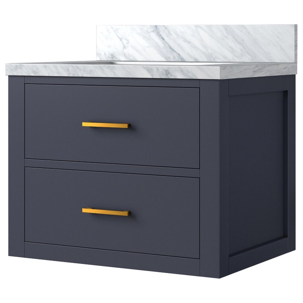Lexora Home Castor 24" Single Bathroom Vanity in Blue with White Acrylic Top and Rectangular Sink, , large