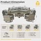 HOMLUX 9-Piece Modular Patio Conversation Set in Dark Gray, , large