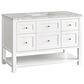 James Martin Vanities Breckenridge 48" Single Bathroom Vanity in Bright White with 3 cm Victorian Silver Quartz Top and Rectangular Sink, , large
