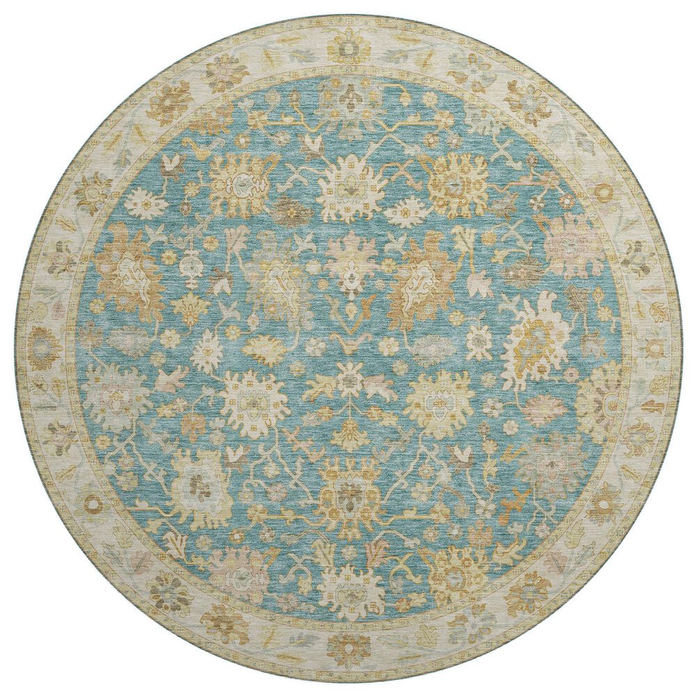 Dalyn Rug Company Hatay HY2 8" Round Teal Area Rug, , large