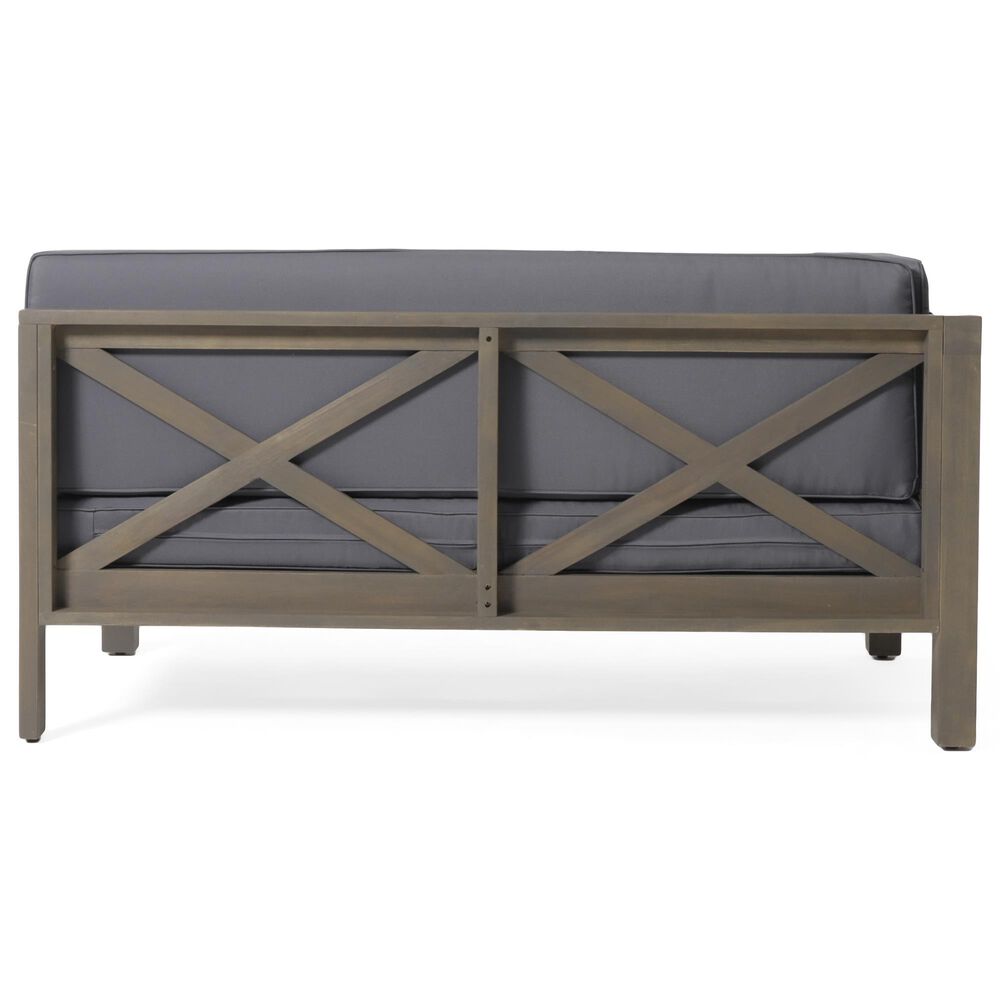 Hearth and Haven Brava Outdoor Corner Bench with Coffee Table in Dark Gray, , large