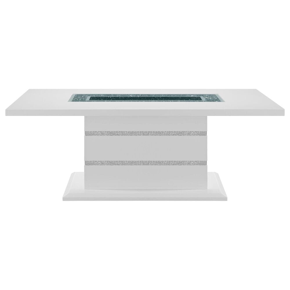 Global Furniture USA Monoco Pedestal Dining Table and 4 Dining Chairs in White, , large