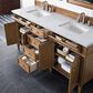James Martin Vanities Brittany 72" Double Bathroom Vanity in Saddle Brown with 3 cm Arctic Fall Solid Surface Top and Rectangular Sink, , large