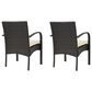 Hearth and Haven Cordoba Outdoor Dining Chair with Beige Cushions in Brown (Set of 2), , large