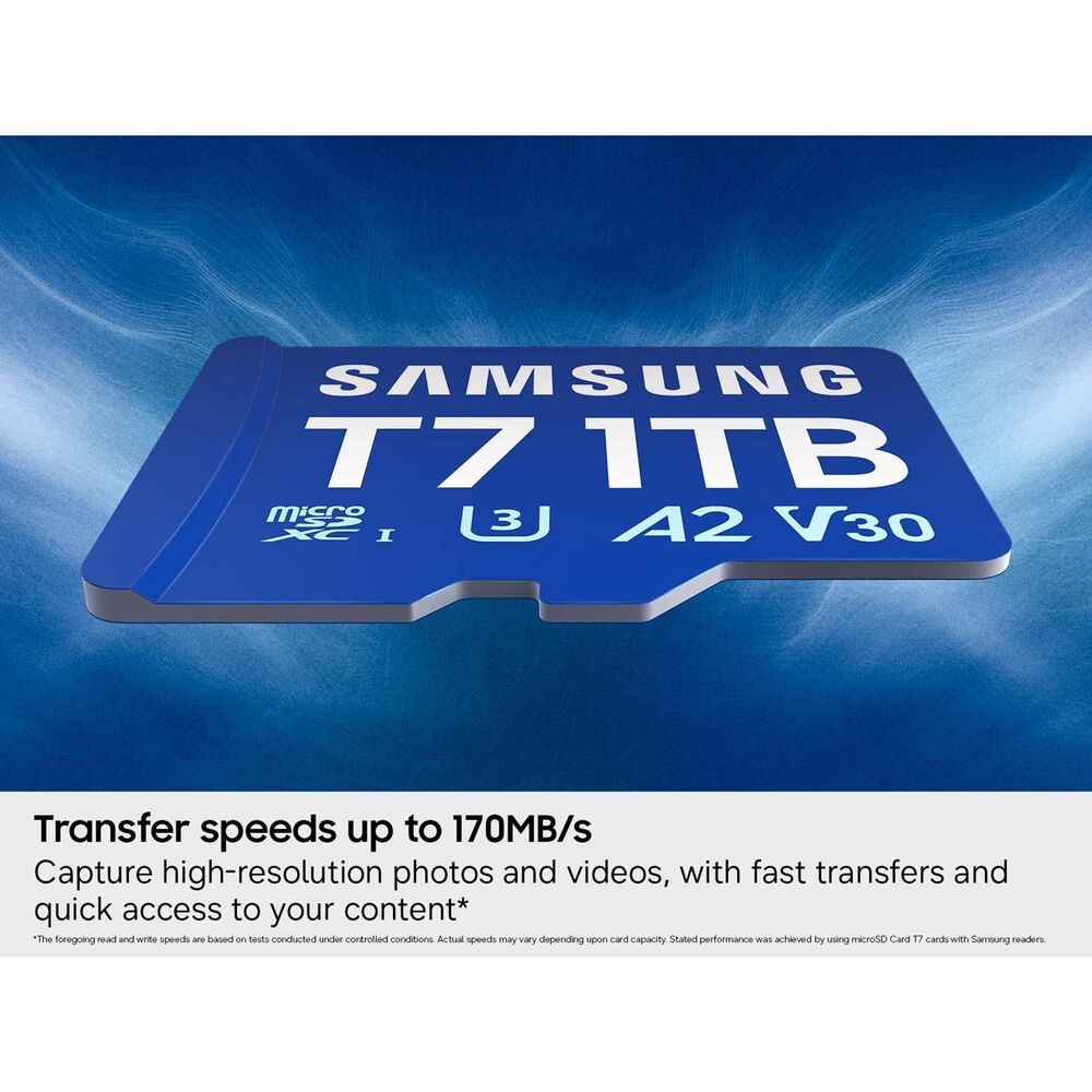 Samsung 1TB T7 UHS-I microSDXC Memory Card in Blue, , large