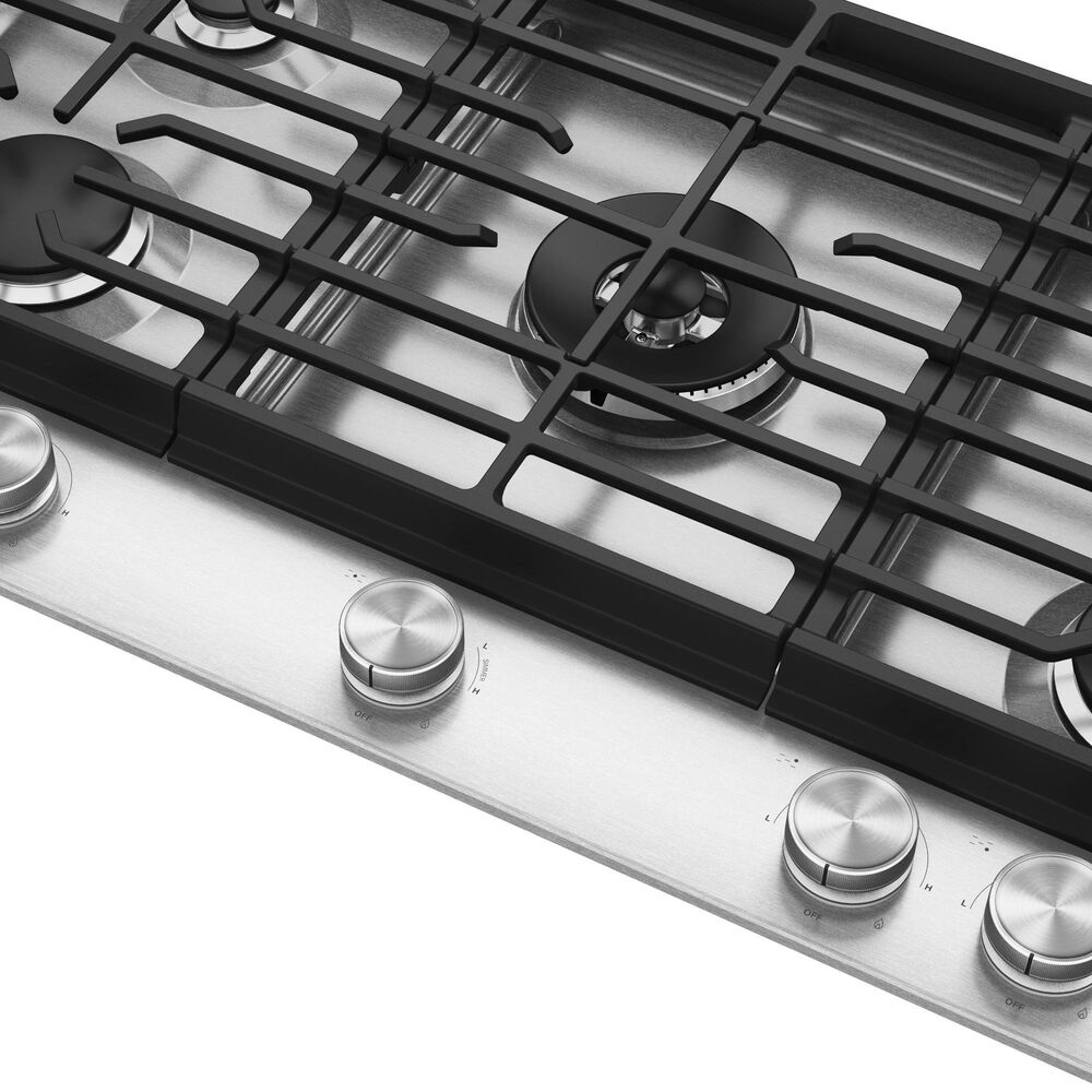 KitchenAid 36" Gas Cooktop with Backlit Knobs and Griddle in Stainless Steel, , large