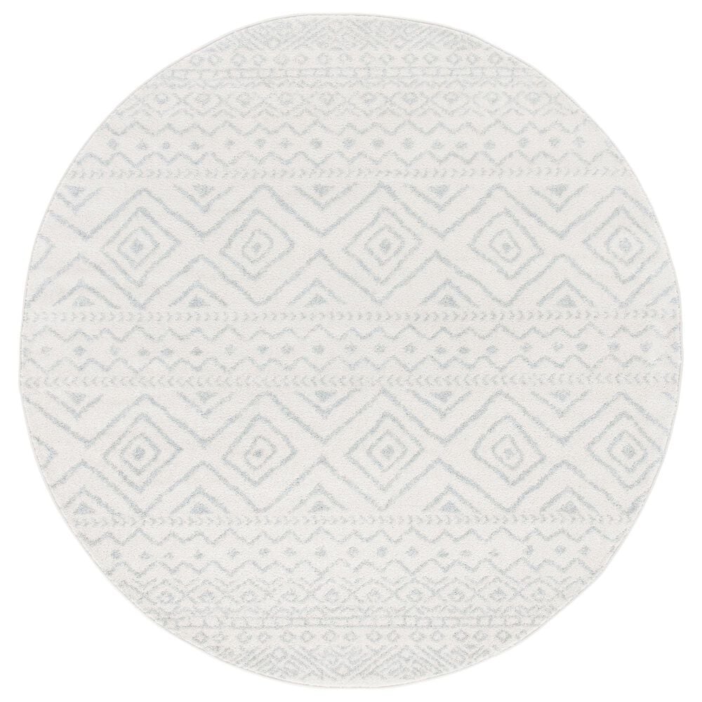 Safavieh Tulum 6"7" Round Ivory and Light Grey Area Rug, , large