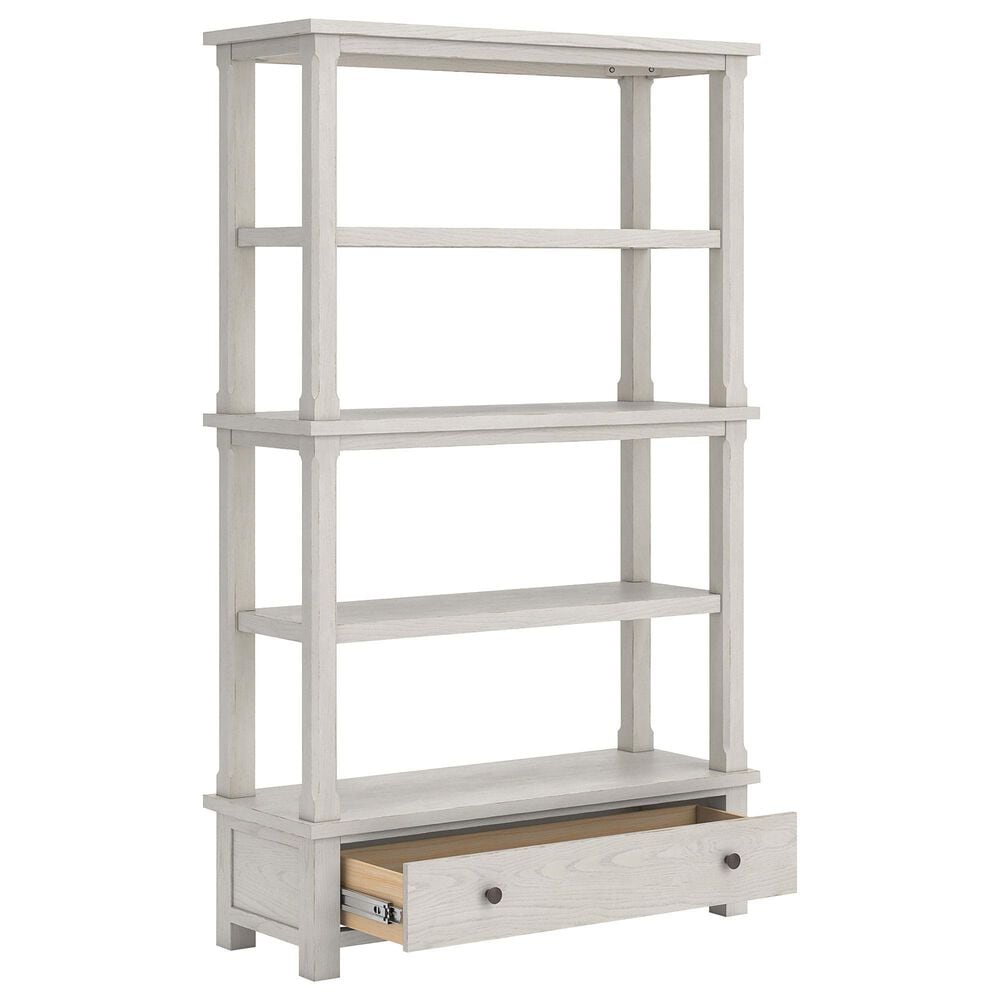 Ashley Robbinsdale 3-Piece L-Shape Desk and Bookcase Set in Antique White, , large