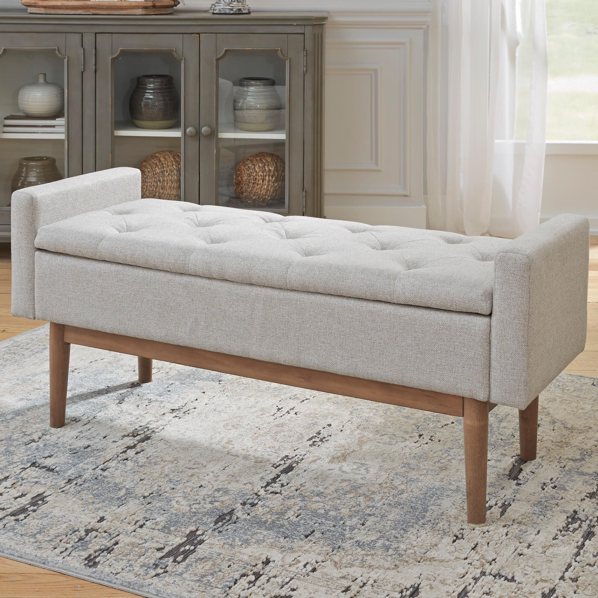 Lounge bench sales with storage