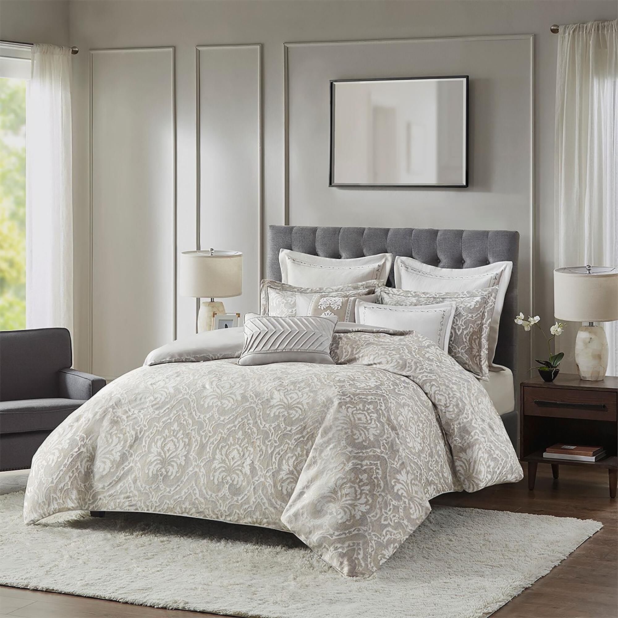 Grey king sales comforter set