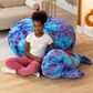 Jaxx Marina The Whale Sea Buddy Large Kids Stuffed Animal Bean Bag in Tie-Dye Mystic Blue and Purple, , large