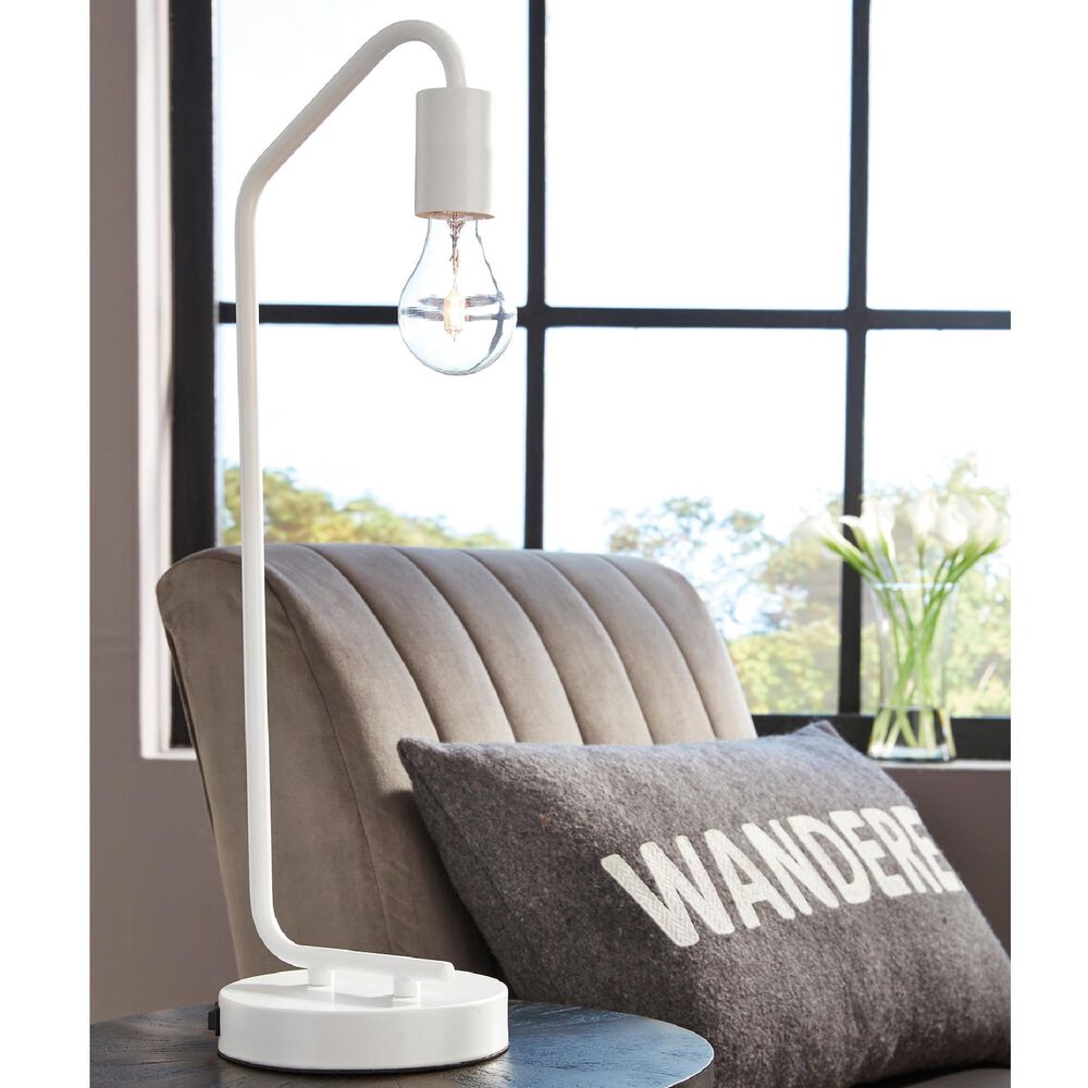 Ashley Covybend Desk Lamp in White, , large