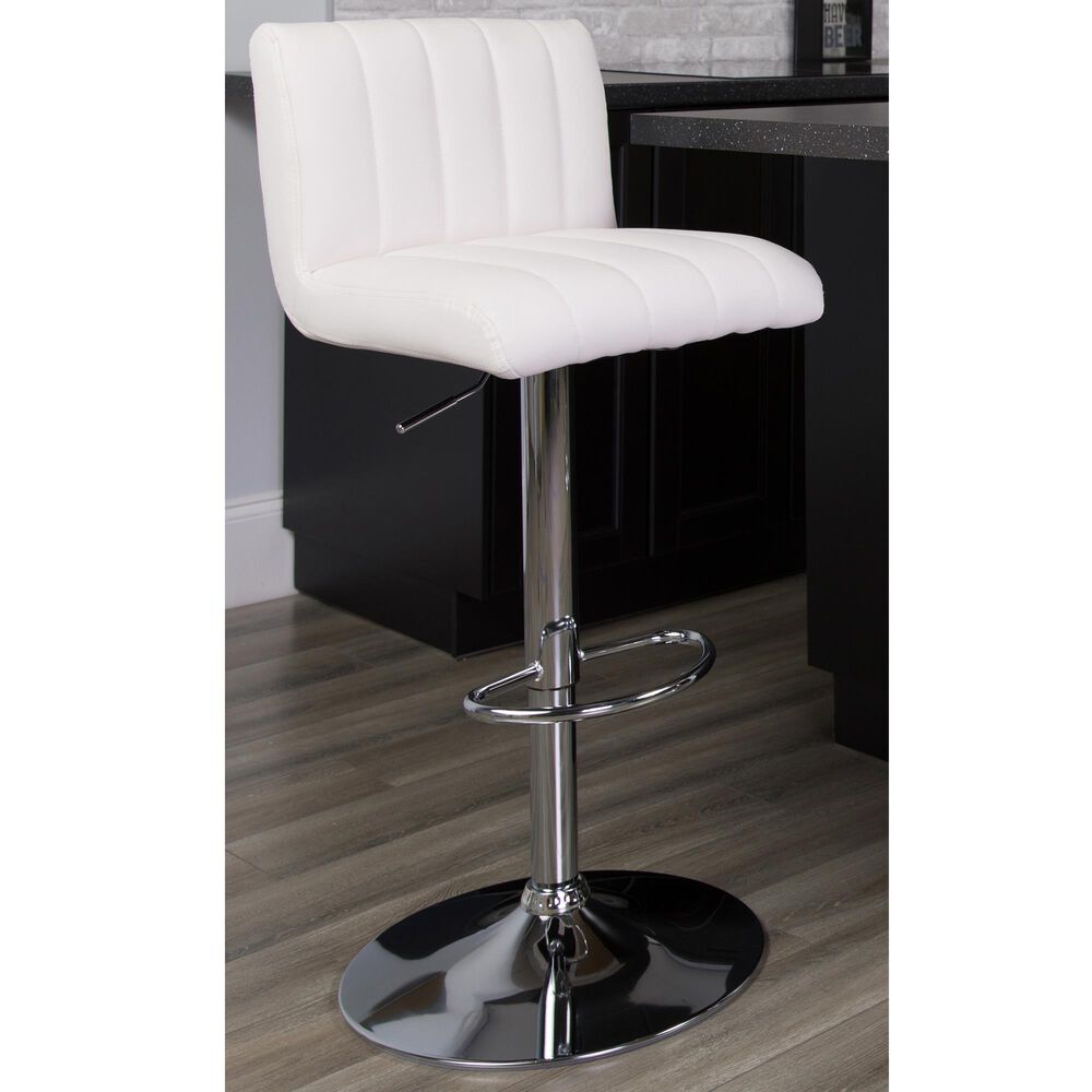 Flash Furniture Adjustable Barstool in White, , large