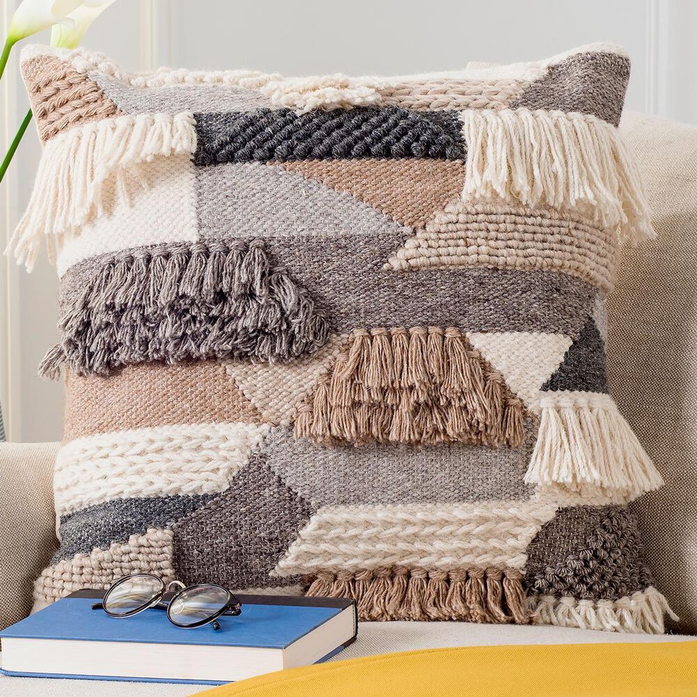 Safavieh Honor 20" Pillow in Grey/Ivory, , large