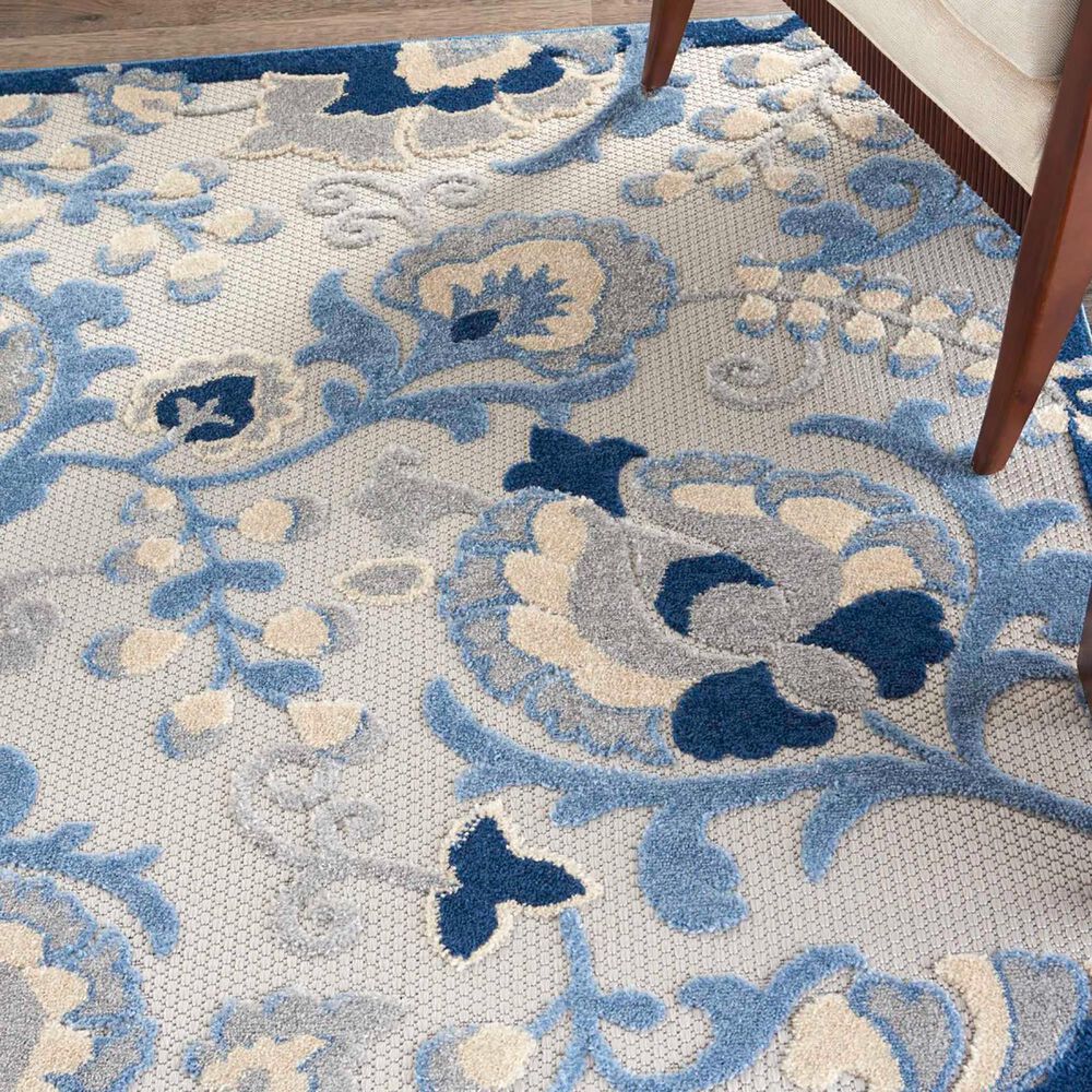 Nourison Aloha ALH17 12&#39; x 15&#39; Blue and Grey Indoor/Outdoor Area Rug, , large