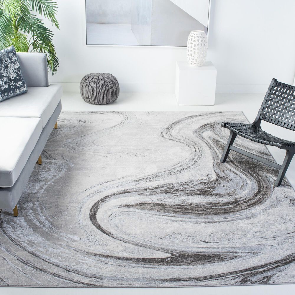 Safavieh Orchard Abstract 9&#39; x 12&#39; Grey and Light Grey Area Rug, , large