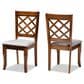 Baxton Studio Verner Side Chair with Grey Cushion in Walnut Brown (Set of 2), , large