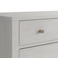 Vantage Mezzanine Queen Upholstered Wingback Bed with Dresser Chest and 2 Nightstands in Dove Gray, , large