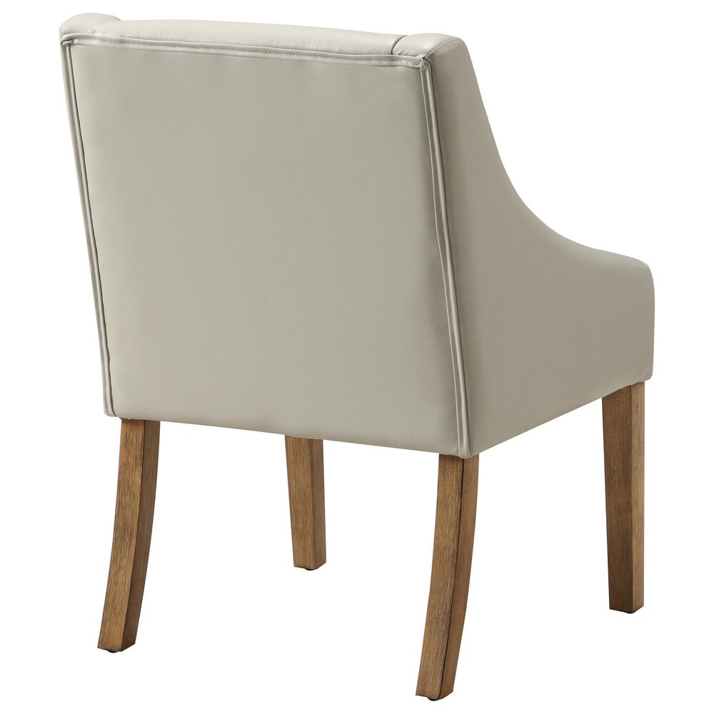 Office Star Products Monarch Side Chair with Cream Faux Leather Cushion in Light Oak, , large