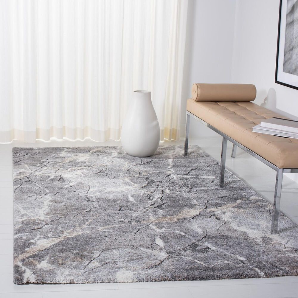 Safavieh Cyrus Shag CYR114G 4&#39;5&quot; x 6&#39;5&quot; Grey and Beige Area Rug, , large