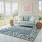 ROW by Oriental Weavers Quinn Coral Blue and Ivory 5"3" x 7" Area Rug, , large
