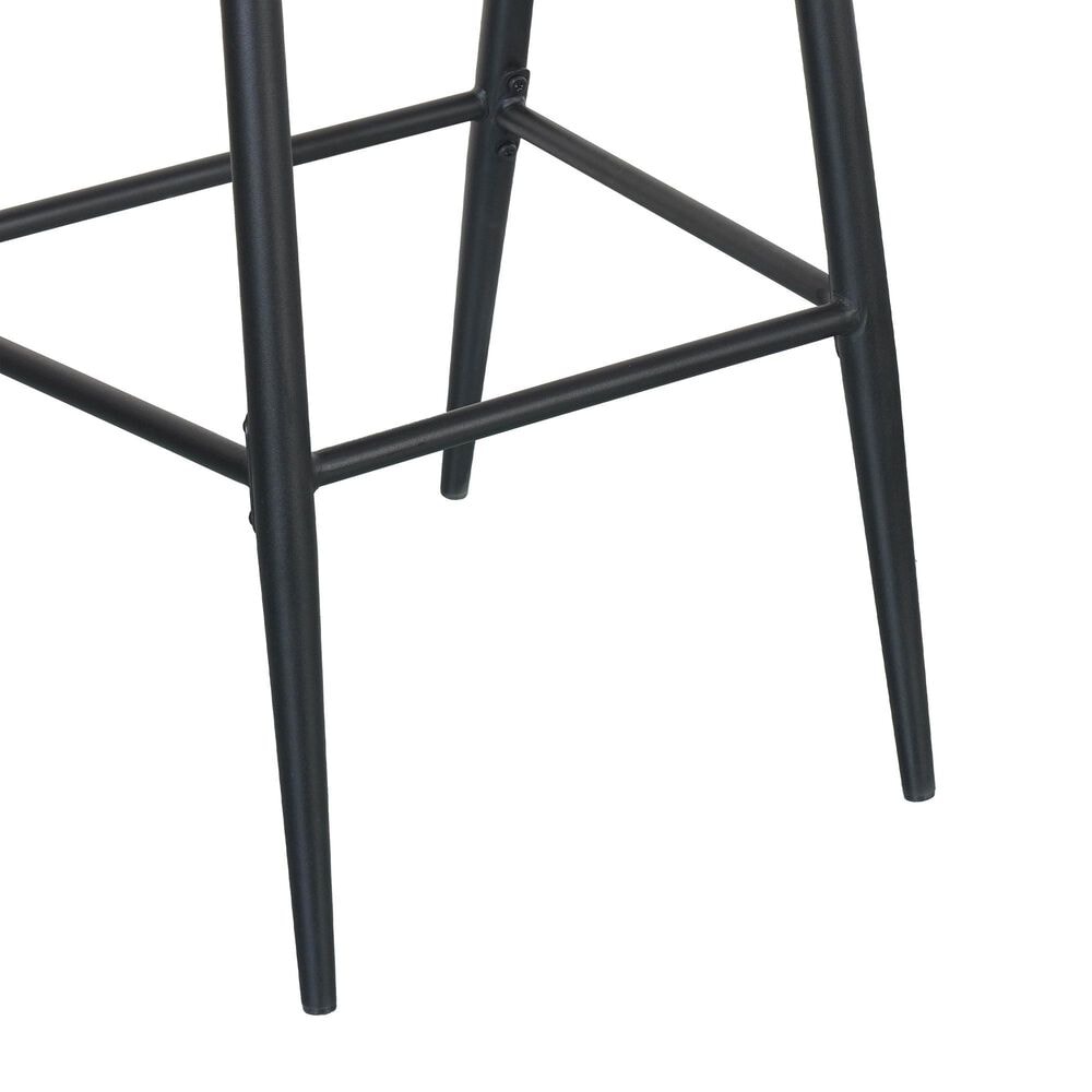 Hearth and Haven 30" Outdoor Barstool with Teak Frame in Light Gray (Set of 2), , large