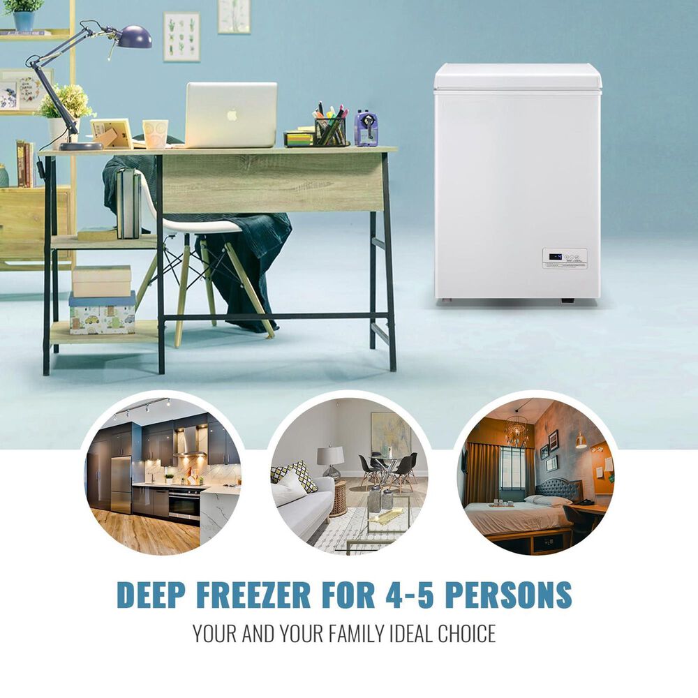 HOMLUX 4 Cu. Ft. 21" Chest Freezer with 2 Removable Baskets in White, , large