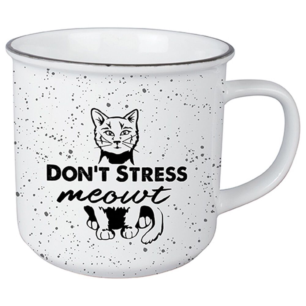 Carson Gifts 13 Oz Cat Vintage Mug in Black and White, , large