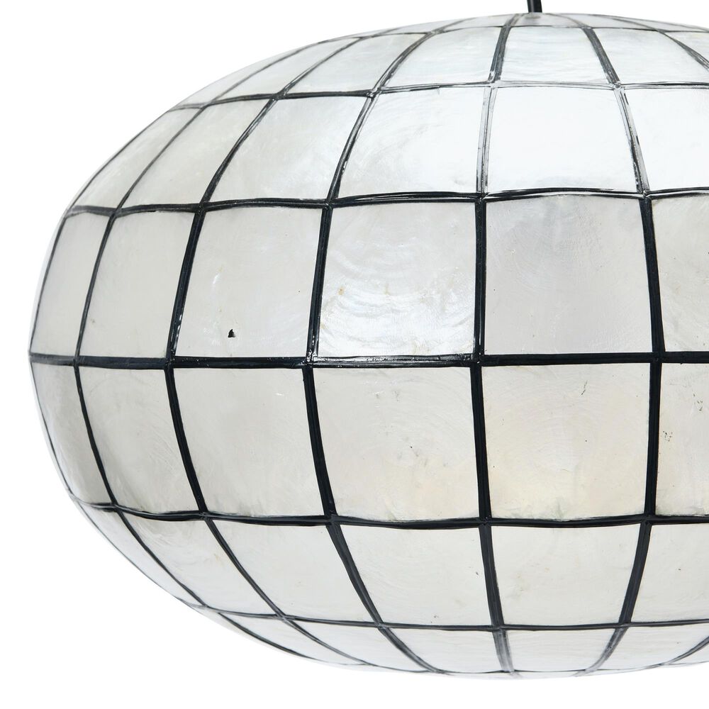 Creative Coop Ollie 1-Light Ceiling Light with White and Black Shade, , large