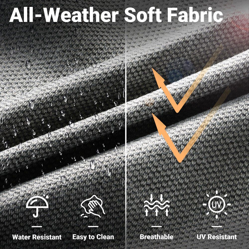 HOMLUX 7-Piece Patio Conversation Set with Rocking Chairs and Fire Pit Table in Dark Grey, , large