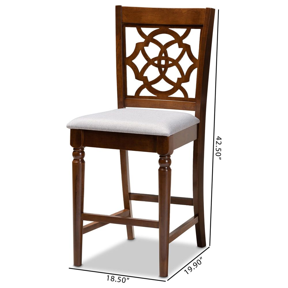 Baxton Studio Oscar Counter Pub Chair in Walnut Brown (Set of 2), , large