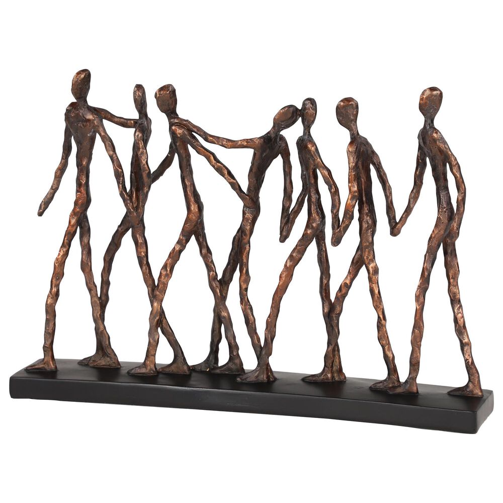 Maple and Jade Seven Human Sculpture in Bronze and Black, , large