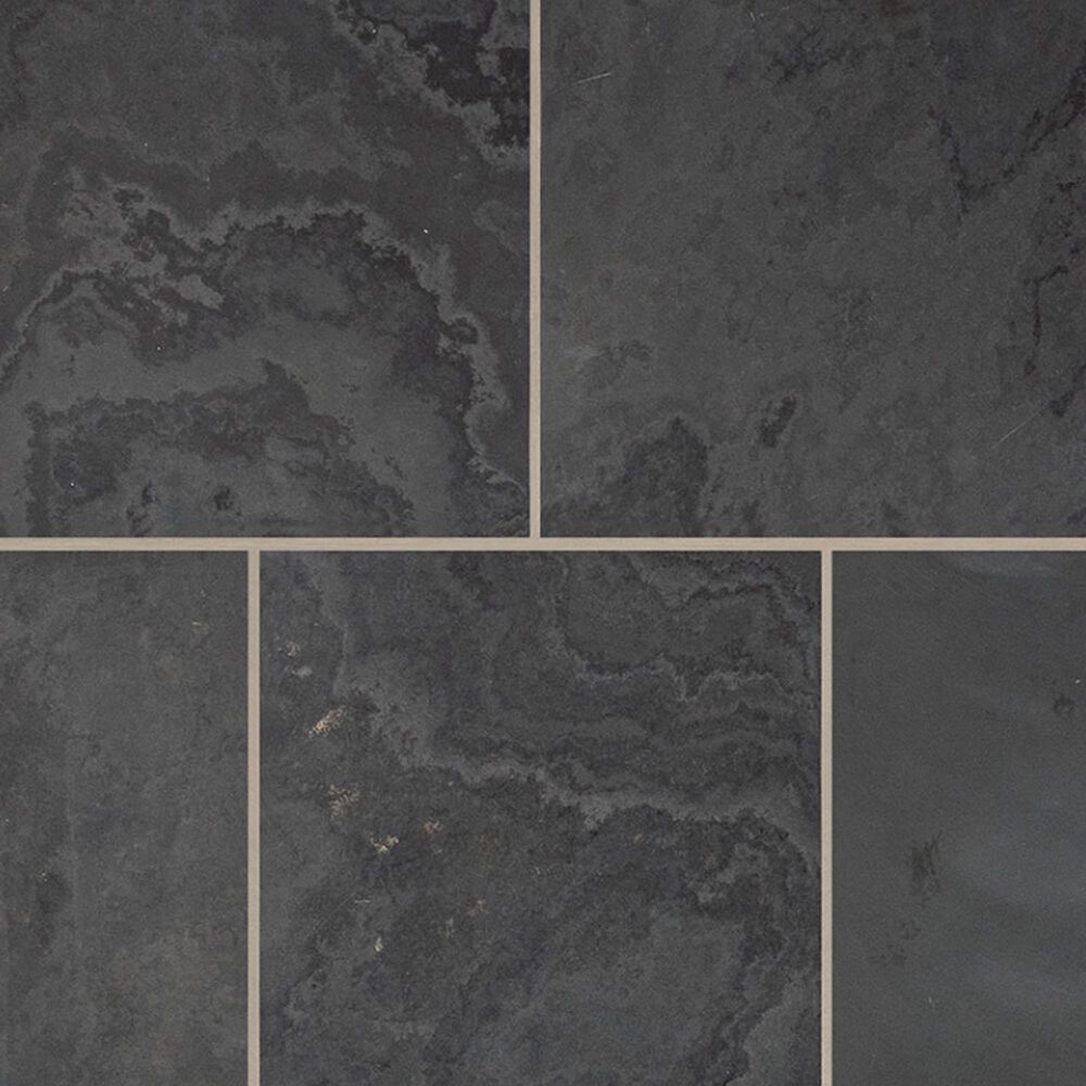 MS International Montauk Black 12&quot; x 12&quot; Honed Natural Stone Tile, , large