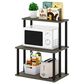 HOMLUX Turn-N-Tube 3-Tier Toolless Kitchen Storage Shelf in French Oak Grey and Black, , large