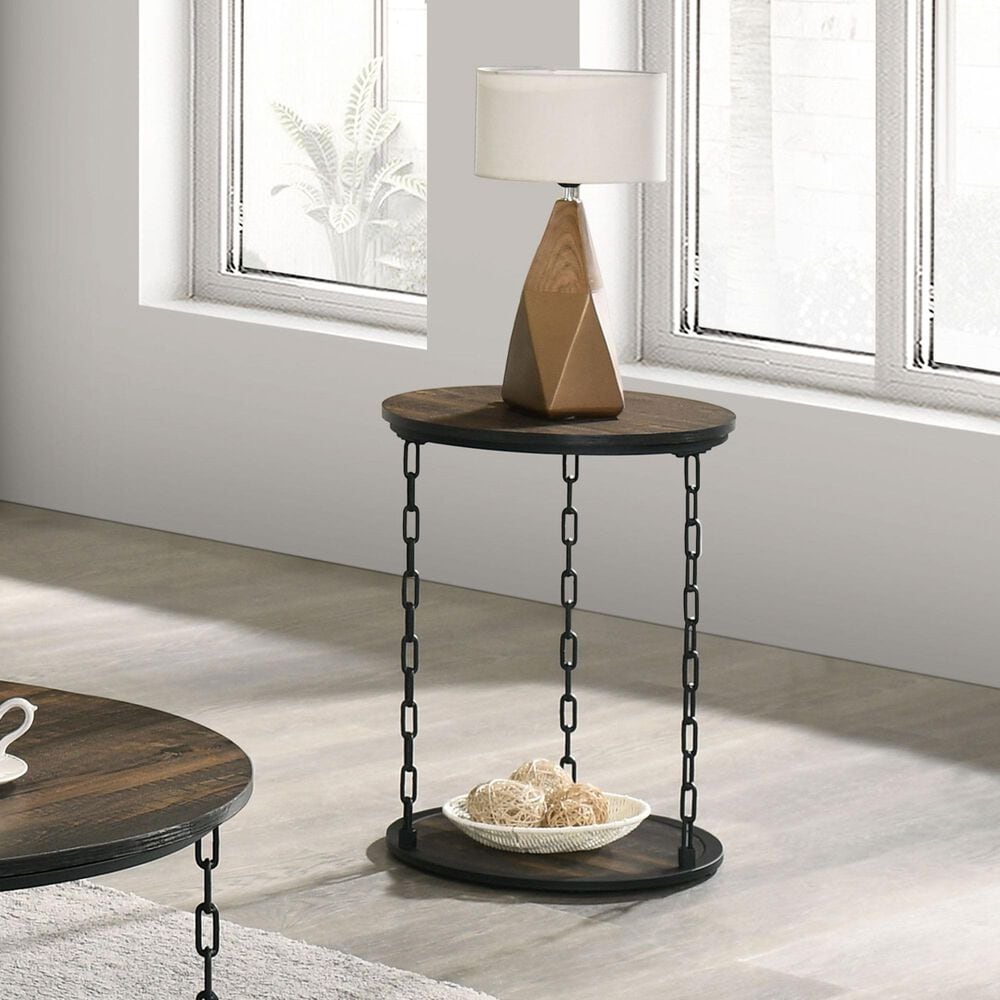 Furniture of America Linke 3-Piece Table Set in Dark Brown and Black, , large