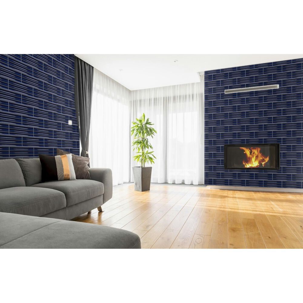 Emser Tubage Navy 7&quot; x 16&quot; Porcelain Tile, , large