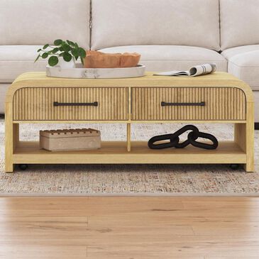 Mayberry Hill Ridgemont Coffee Table with Casters in Natural, , large