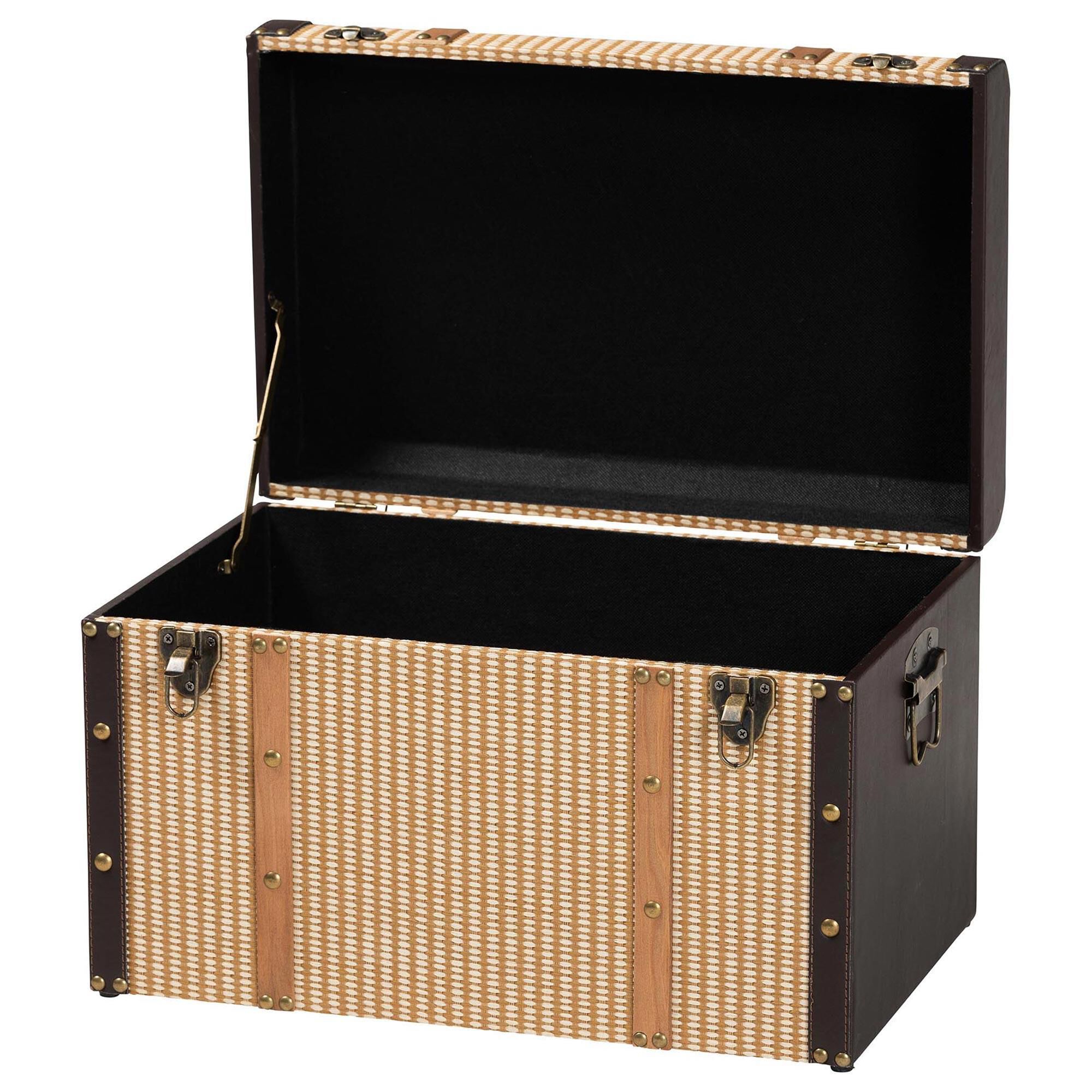 Baxton Studio Manton Storage Trunk with Hinged Top in Light, Dark
