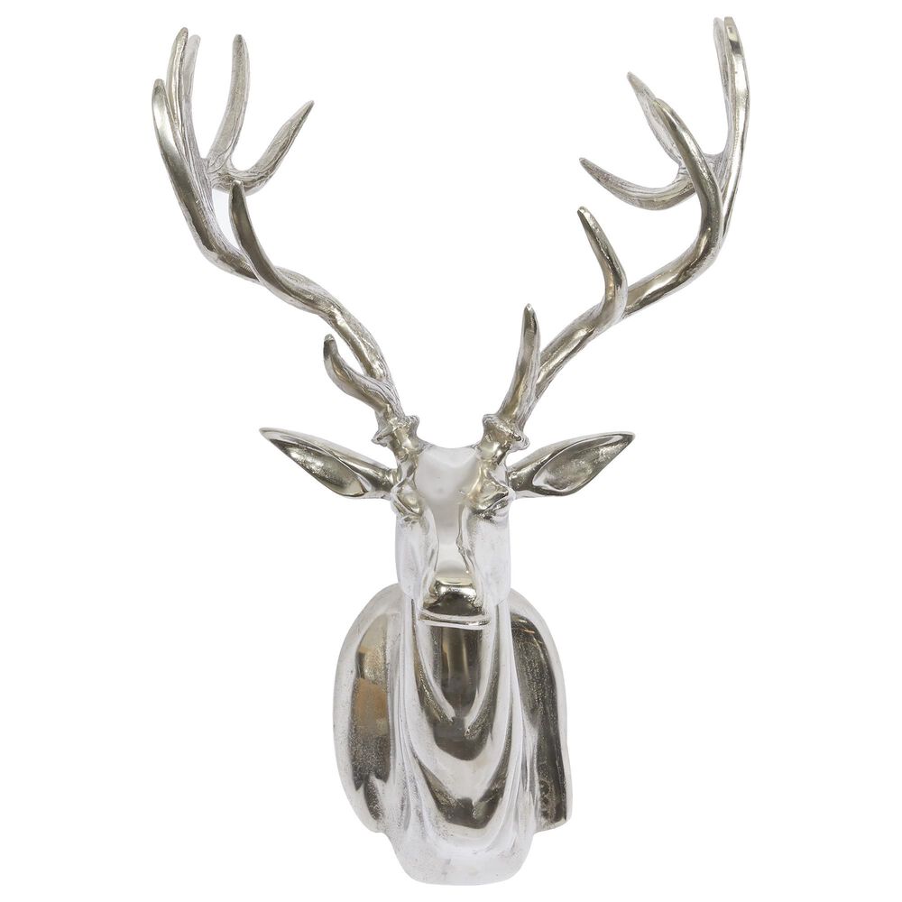 Maple and Jade 23&quot; x 17&quot; Eclectic Deer Wall Decor in Silver, , large